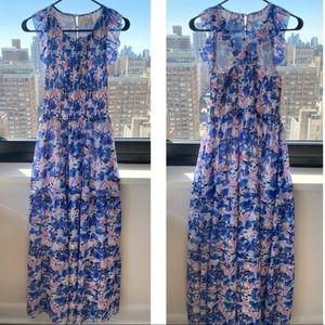 Small Melloday blue/pink floral maxi dress